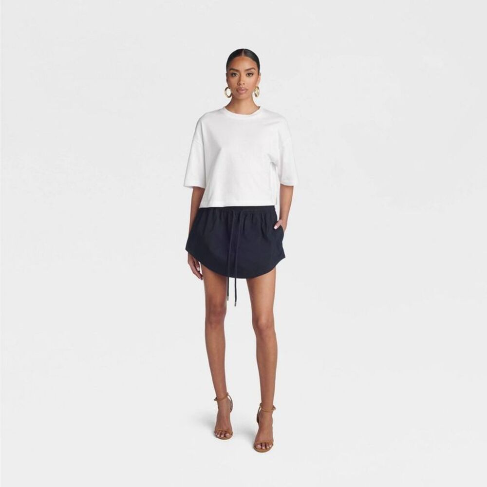 KBB by Kahlana - Women's 'The Drawstring Mini Skirt' Blue - Picture 3 of 3